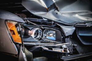 An image of a wrecked vehicle involved in a personal injury claim