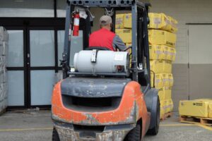 A forklift operator is exposed to certain workplace dangers during the workday