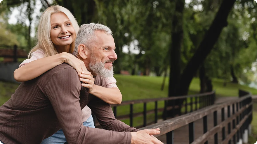 Older couple enjoying time together outdoors